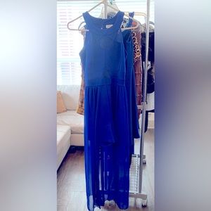 Shorts romper with sheer over skirt - Medium